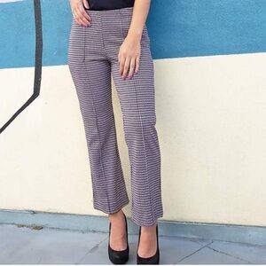 Anthropologie Purple Check Ankle Cropped Pants